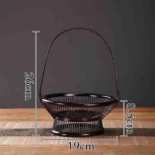 新食盒中式仿古送饭盒盒收纳筐圆形带盖子茶具收纳盒漆器礼品篮手