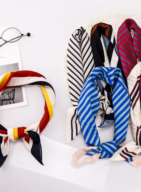 极速Silk scarf square scarf autumn and winter tide hair band