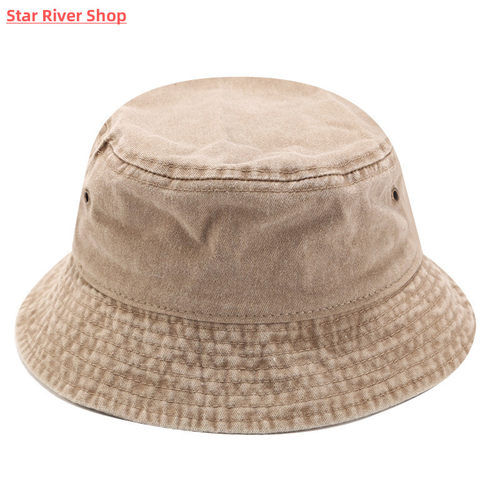 极速New Fisherman Hat Vintage Denim Bucket Hats Outdoor Men