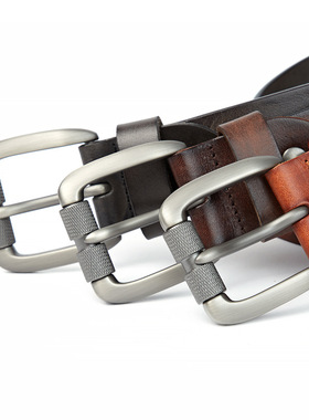 极速Mens Belt Genuine Leather Sturdy Buckle Men Vintage Bel
