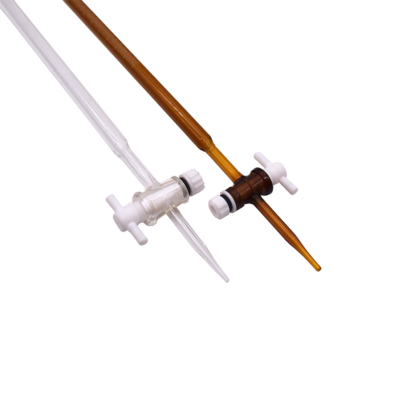 玻璃酸式碱式滴定管聚四氟两用滴定管10/25/50ml透明白色棕色A级