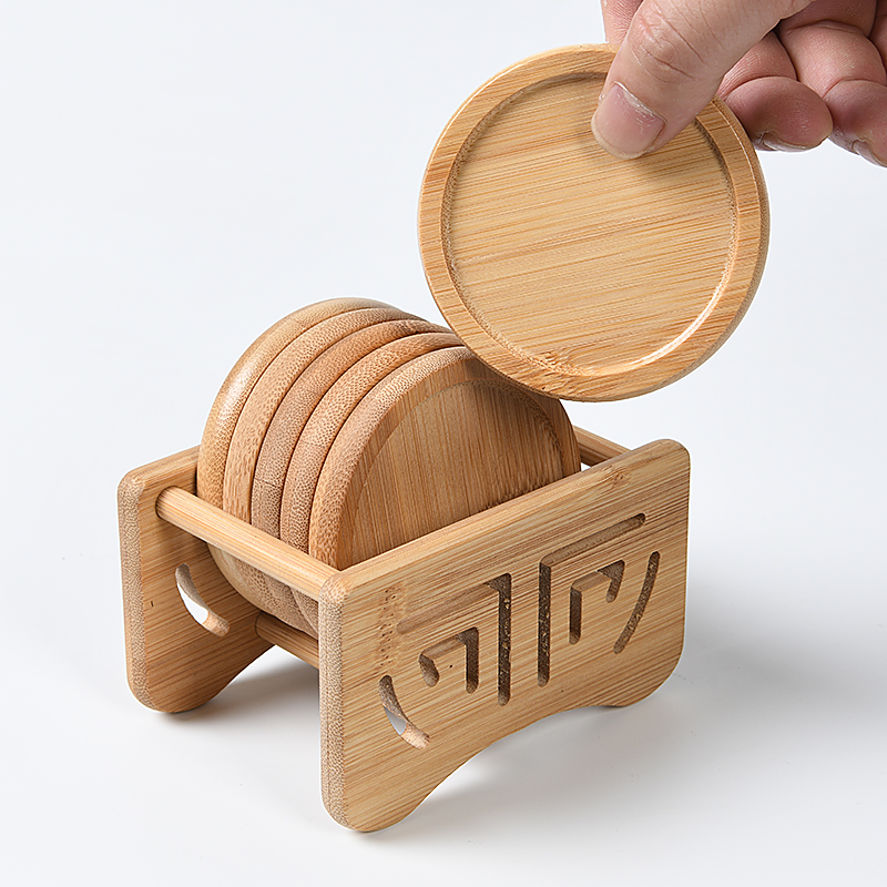 杯垫竹制圆形杯托k套组套装茶杯隔热垫功夫方形杯垫茶道配件茶杯