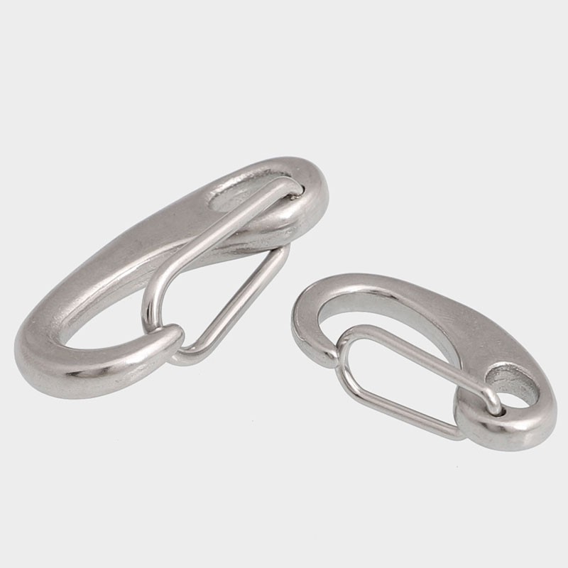 新品304不锈钢蛋形开口圈龙虾钩蛋型卸扣潜水扣快挂蛋钩M3W0M50M7