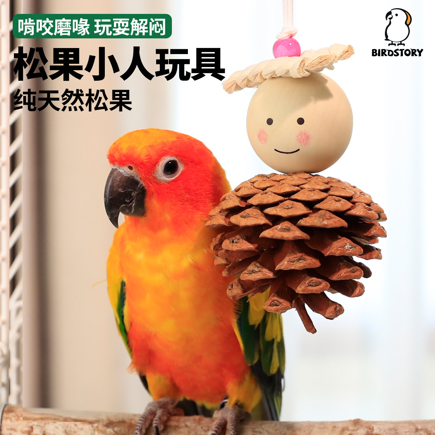 鹦鹉松果玩具啃咬磨牙鸟笼装饰图片