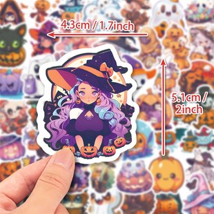 Halloween Spider Ghost Stickers Pumpkin 极速50pcs Lantern