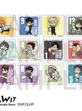 I.G WIT 排球少年 制作现场系列 Q版盲抽方形马口铁徽章原版日谷