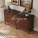 时余艾丽斯六斗柜法式 复古阳台柜飘窗柜卧室中古风书柜客厅玄关柜