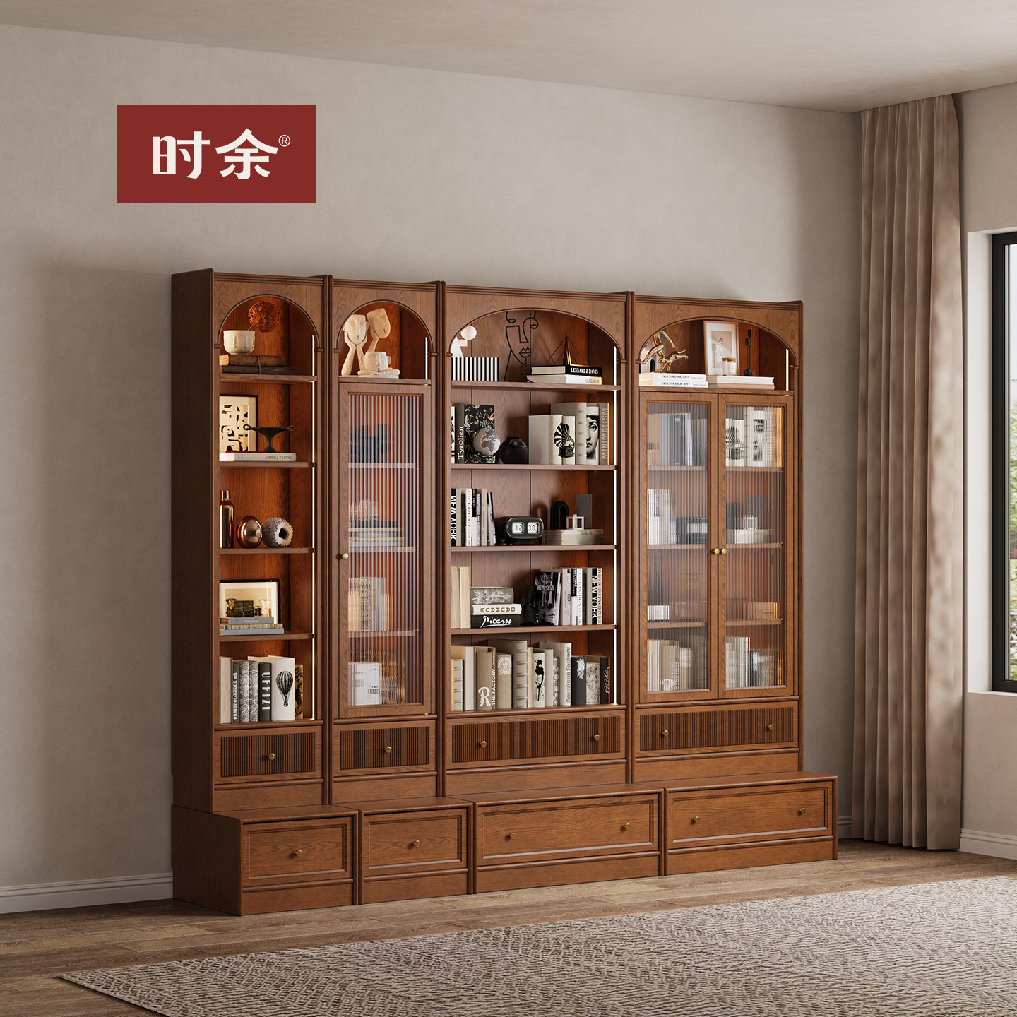 「时余塔塔」中古木作｜满墙书柜图片