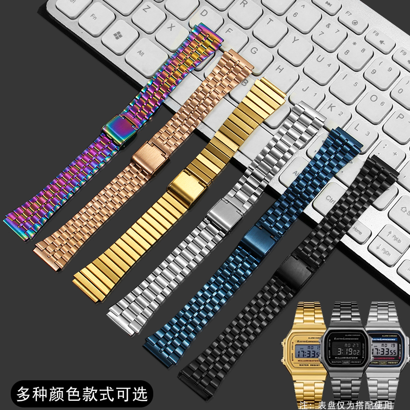 精钢手表带适配卡西欧小方块系列