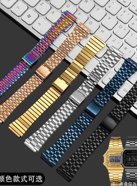 精钢手表带适配卡西欧小方块系列AE1200/1300/1000 AQ-230 LA-680