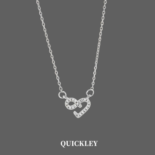 QUICKLEY 爱心项链925银小众设计轻奢锁骨链