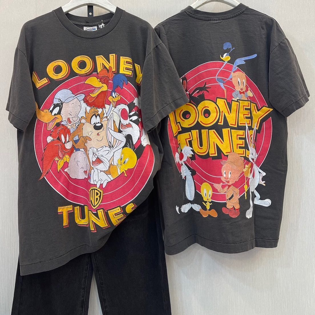 Story Carrie  乐一通Looney Tunes兔八哥 达菲鸭美式休闲短袖T恤