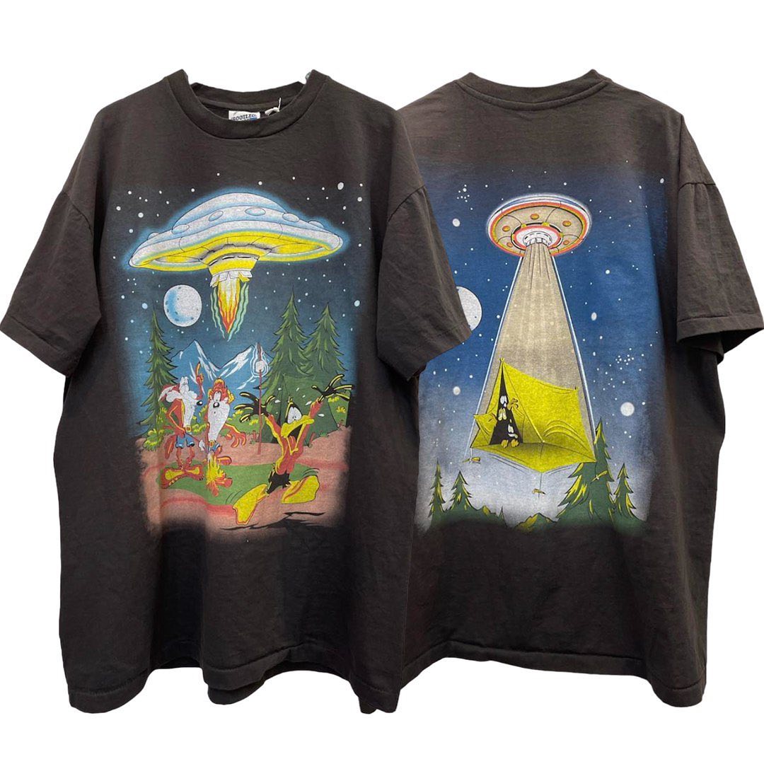 Story Carrie   乐一通Looney Tunes外星飞碟涂鸦重磅宽松短袖T恤