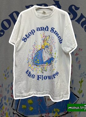 Story Carrie  爱丽丝公主stop and smaell甜美青春潮流短袖T恤