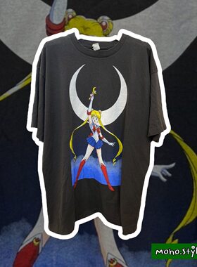 Story Carrie  日式动漫美少女战士美式复古潮流水冰月短袖T恤