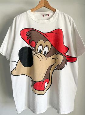 Story Carrie  美式复古卡通小狗BRER BEAR蜜蜂图案宽松短袖T恤