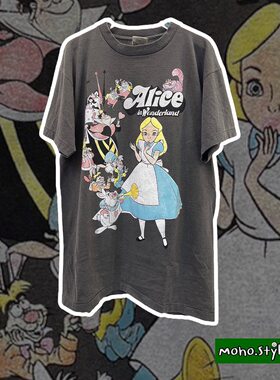 Story Carrie  复古潮流爱丽丝梦游仙境Alice公主宽松流行短袖T恤