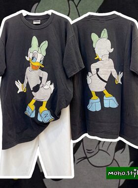 Story Carrie  唐老鸭卡通美式休闲复古垂感donald part短袖T恤