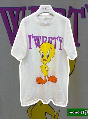 StoryCarrie   TWEETY辣妹减龄俏皮可爱卡通动漫宽松纯棉短袖T恤