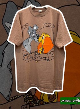 Story Carrie LADY AND THE TRAMP古着感百搭美式潮流休闲落肩T恤