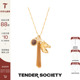 Tender SocietyLuck护身符系列小马镶石流苏长项链时髦新年礼物