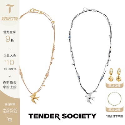 Tender SocietyVoyage度假系列飞鸟金属链串珠编绳长项链毛衣链