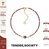 Tender Society Luck护身符系列马鞍扣八字纹紫气东来串珠项链