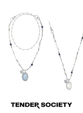 度假系列双面石天然贝壳项链