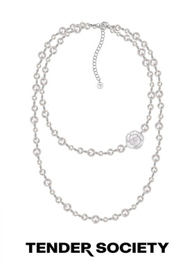 白贝母玫瑰珍珠长项链