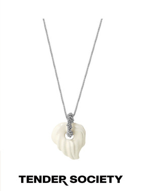 白珐琅鹅掌叶大号项链