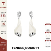Muse缪斯系列白珐琅马蹄莲回旋耳坠 Tender Society 小号气质优雅