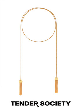 Tender Society Lempicka系列金色流苏双头项链高级感简约长项链