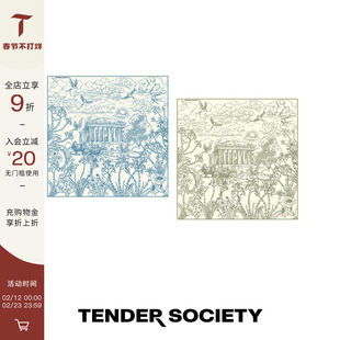 Tender SocietyVoyage度假系列希腊壁画丝绵丝巾新款配饰