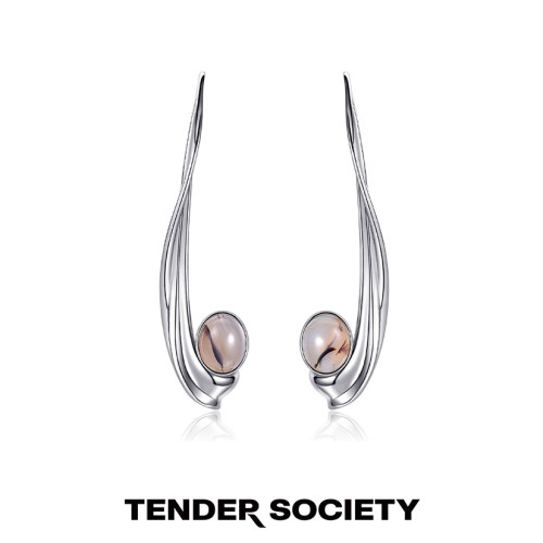 Tender SocietyHaaken系列海洋玛瑙长耳坠原创独特设计女配饰