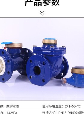 铸铁旋翼式螺翼式法兰水表 可拆式湿式干式冷水表DN50/65/80/100