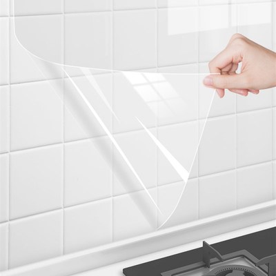 厨房防油贴纸防水自粘透s明防火耐高温墙贴瓷砖墙面灶台台面保护