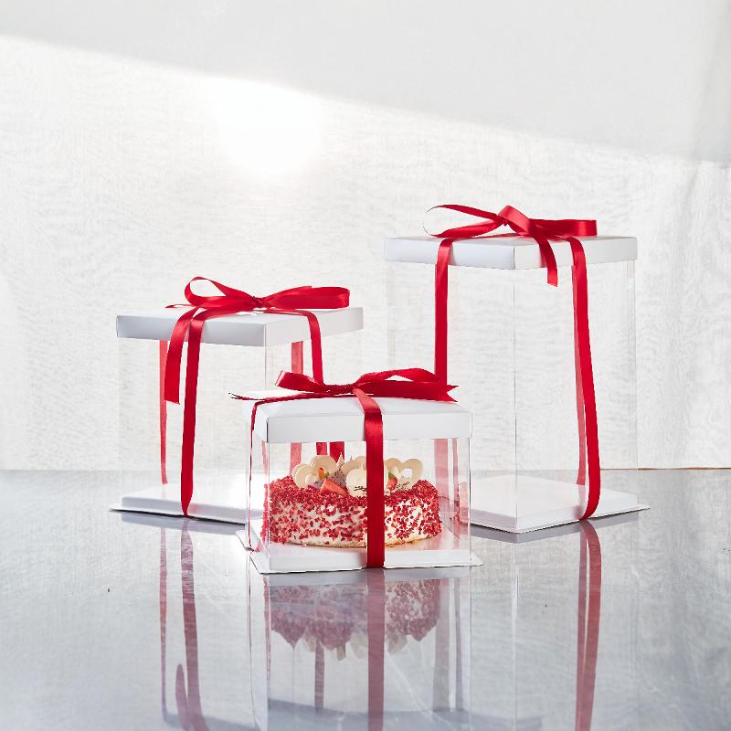 蛋糕盒子透明生日包装盒加高双层定制4寸八寸6寸10寸12寸免邮