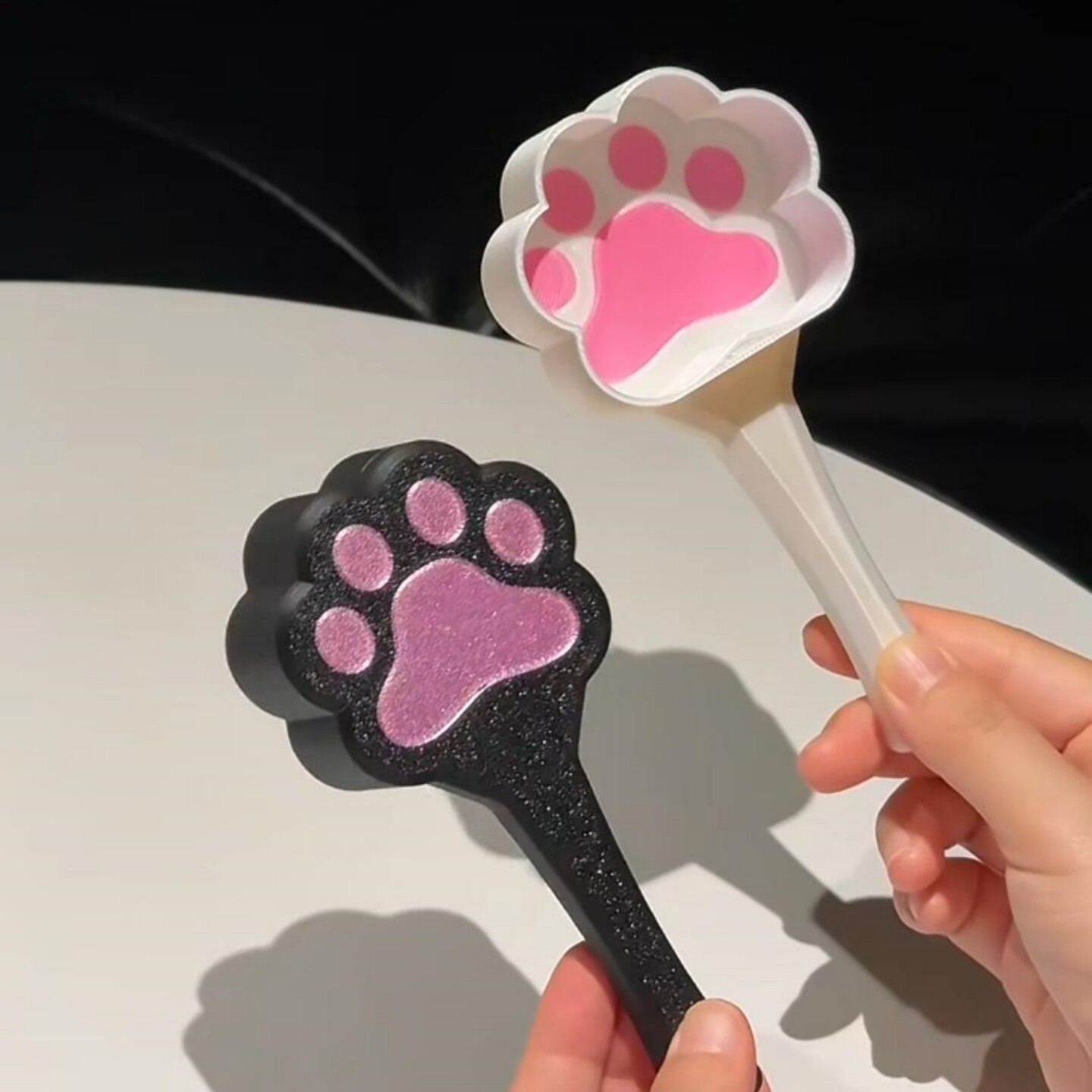 可爱猫爪猫粮勺3D打印材质宠物粮勺高颜值家用长柄易清洗狗粮勺子
