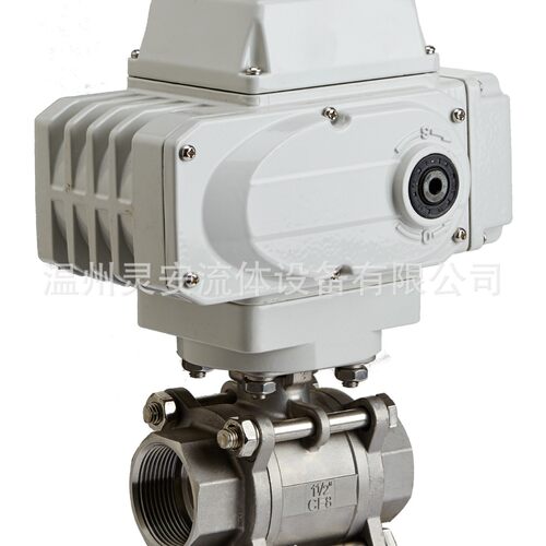 DN15电动3PC螺纹球阀Q911F电动三片式调节丝扣不锈钢304开关球阀