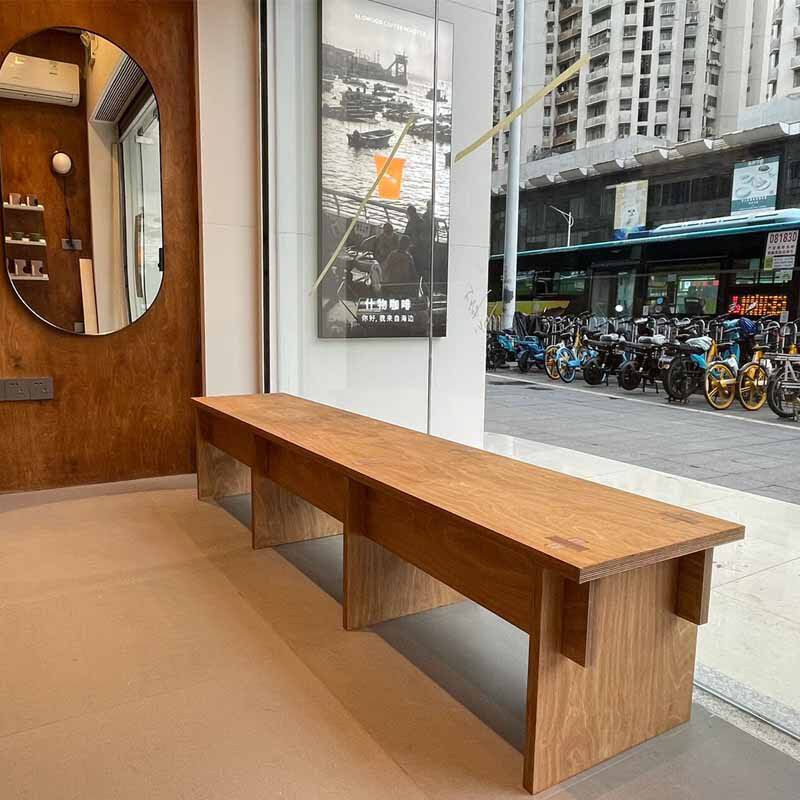服装店长条凳复古咖啡店长凳中古凳子餐厅长椅木凳子矮凳茶几餐椅