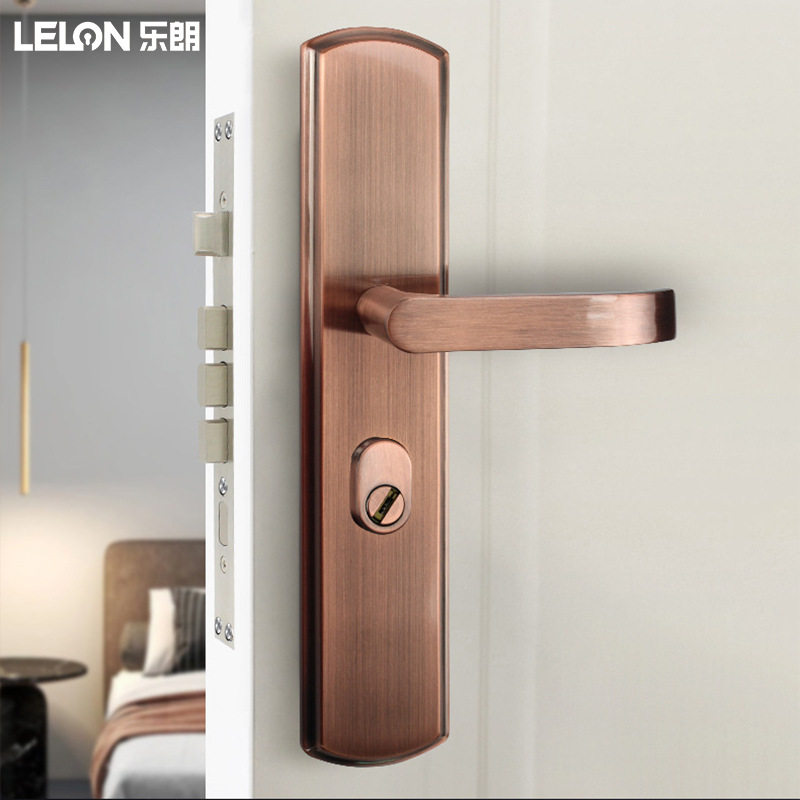 定制家用通用型防盗门锁不锈钢红古铜防盗门拉手入户门大门机械锁