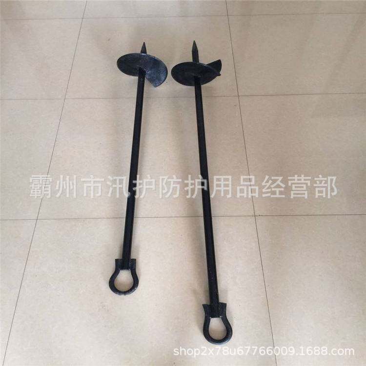 高强度固定地锚桩全埋式绞锚桩临时地锚钉电力施工工具螺旋地脚