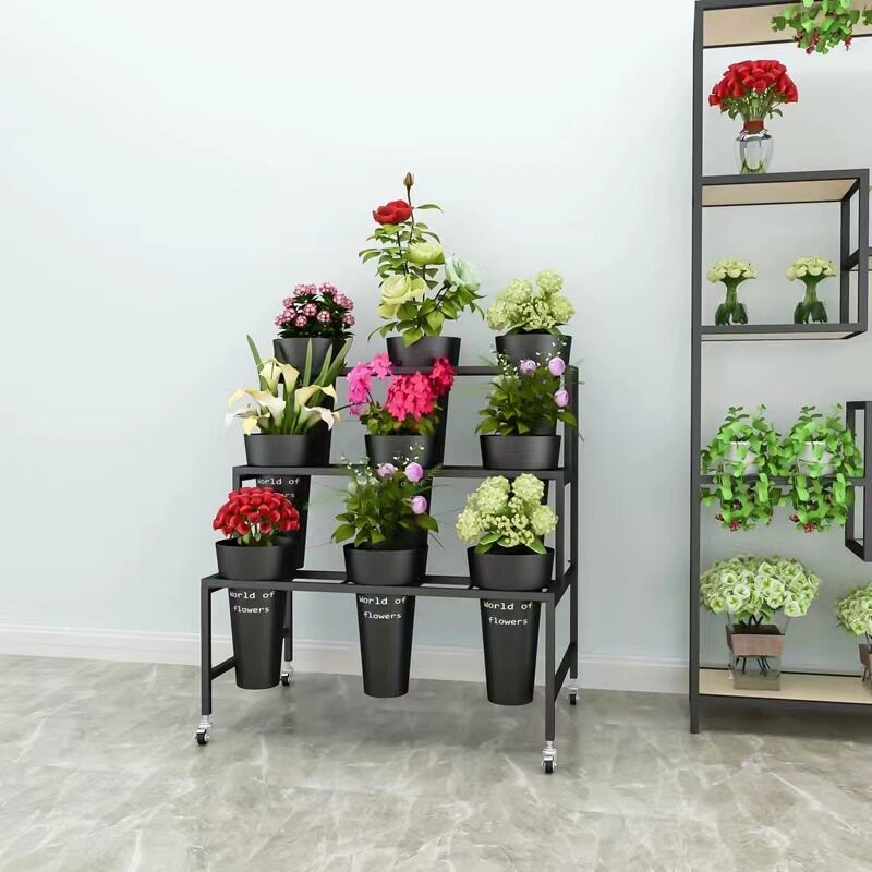 鲜花店多层花架可移动鲜花展示架大号花桶架鲜花桶拆装架子