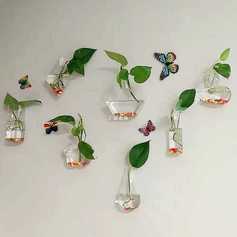 墙壁挂件水培花瓶墙上壁挂鱼缸创意客厅简约墙面布置装饰绿萝花盆