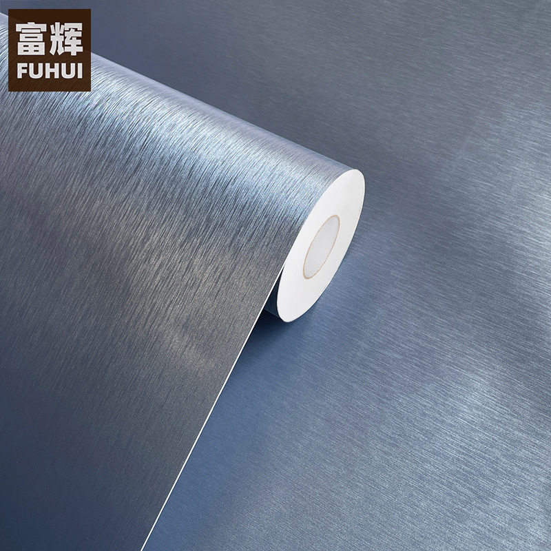 加厚仿铁金属拉丝贴膜电器展柜电梯门家具翻新PVC波音软片深灰色