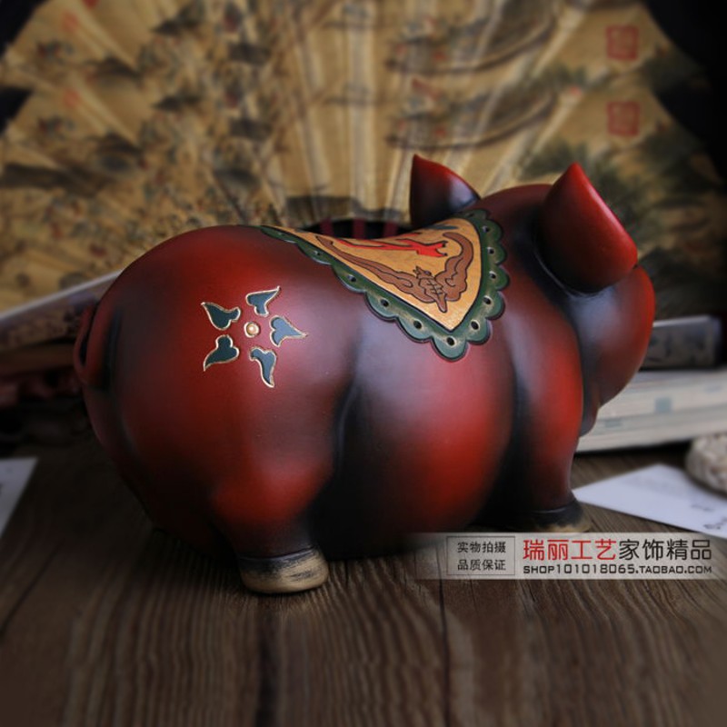 陶瓷猪店铺开业礼品柜台装饰摆件招财乔迁新居客厅玄关电视柜摆设