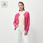 羊毛混纺提花简约针织开衫 Marc 女士上衣 2025春季 新款 OPolo MOP