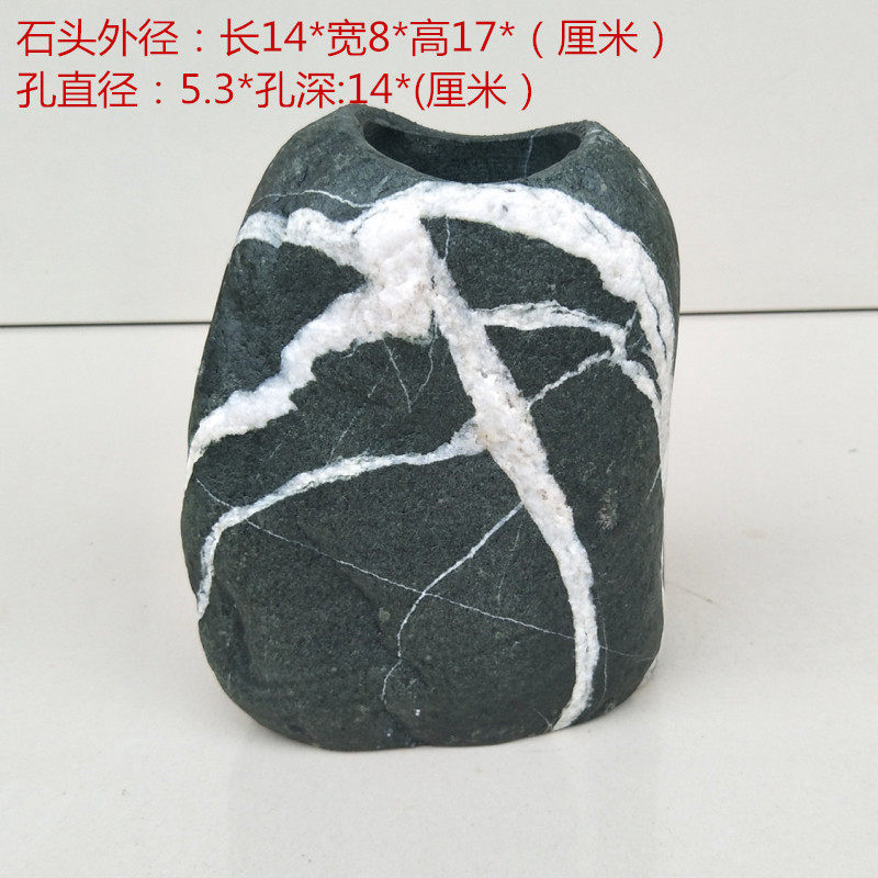 石头个性花盆多肉天然鹅卵石创意笔筒插花花器富贵竹水培绿萝