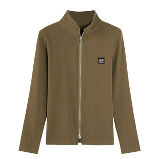 外穿秋衣 纯棉洋气打底衫 早春上衣女高档拉链翻领长袖 t恤春秋新款