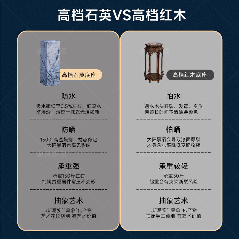 04奢石大理石摆件底座丨阿让特伊雪景丨客厅玄关花瓶花架落地基座